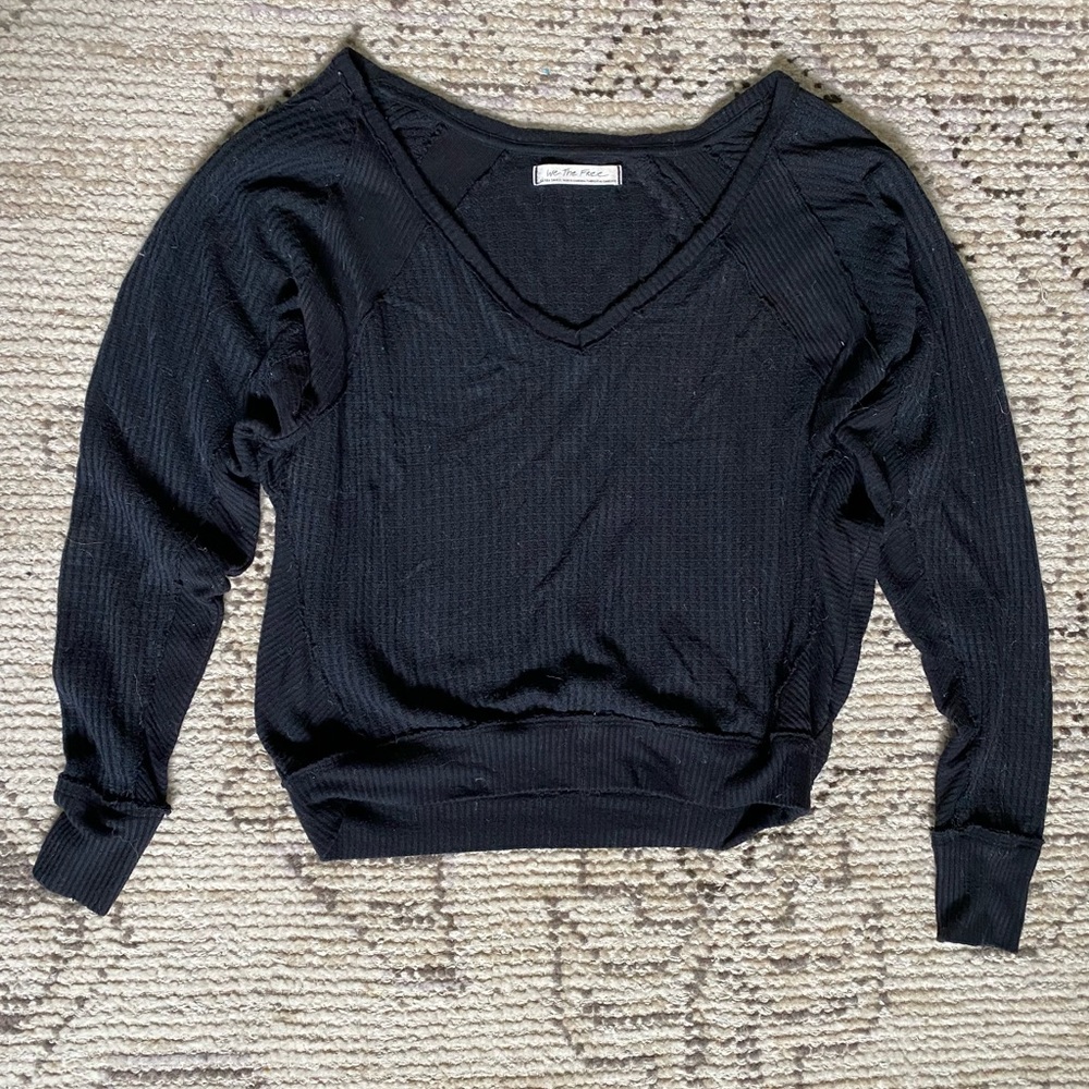 Black LS Free people top